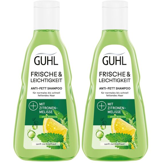 Guhl Frische & Leichtigkeit Anti-Fett Shampoo - Inhalt: 250 ml - Haartyp: fettig, normal (Packung mit 2)