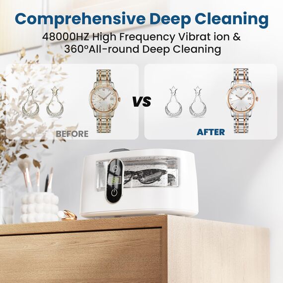 Ultraschallreinigungsgerät Ultraschallreiniger Ultraschallgerät KECOOLKE 600 ml Schallreiniger mit digitalem Timer für Brillen Ringe Münzen Ringe Silber