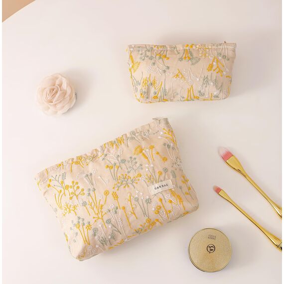 ONEGenug Kosmetiktasche Klein 2 Pcs Make up Tasche Damen Mädchen Schminktasche Organizer für Reise Geschenk