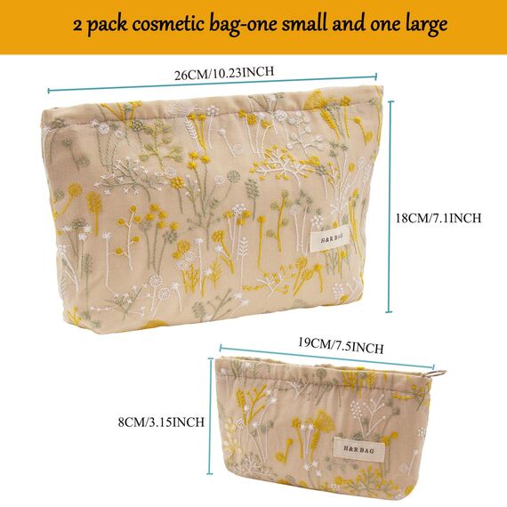 ONEGenug Kosmetiktasche Klein 2 Pcs Make up Tasche Damen Mädchen Schminktasche Organizer für Reise Geschenk