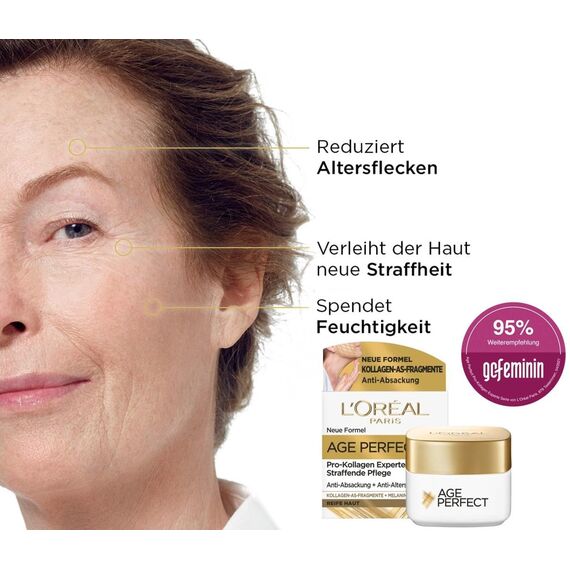 L'Oréal Paris Pflegesets für sie & ihn, Gesichtspflege-Sets mit 2x Gesichtscreme, Nachtcreme und Serum, Anti-Aging Geschenke für Damen und Herren, Age Perfect Pro-Kollagen Experte, Power Age, 4-teilig