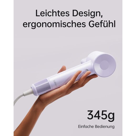 Laifen SE Lite Haartrockner, negativer Ionen-Haarföhn mit 100000 U/min bürstenloser Motor für schnelles Trocknen, leiser Hochgeschwindigkeits-Haartrockner, für zuhause und auf Reisen(Lila)