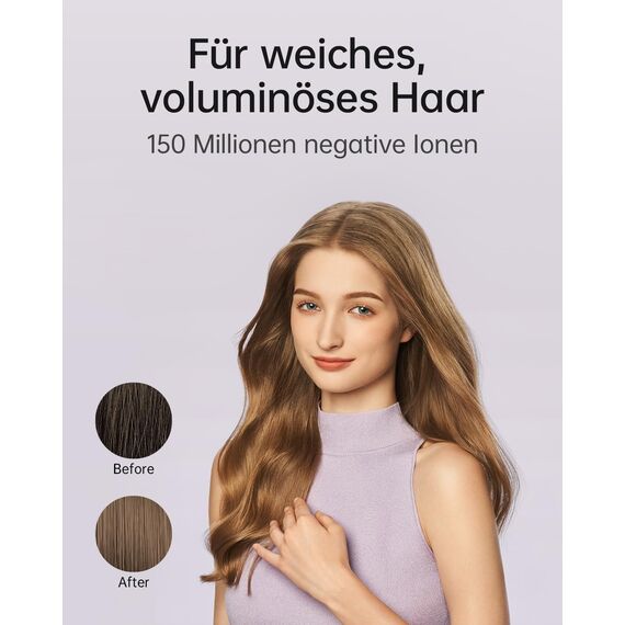 Laifen SE Lite Haartrockner, negativer Ionen-Haarföhn mit 100000 U/min bürstenloser Motor für schnelles Trocknen, leiser Hochgeschwindigkeits-Haartrockner, für zuhause und auf Reisen(Lila)