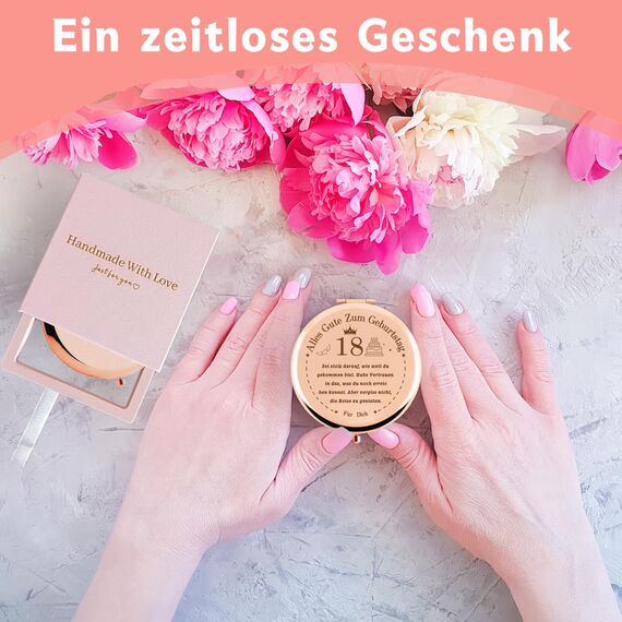 VivaJoy 18. Geburtstag Geschenk - Kompakter Makeup Spiegel, Bestes Geschenk Für Tochter, Schwestern, Freundinnen