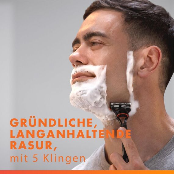 Gillette Fusion5 Rasierer für Männer, 1 Gillette Rasierer, 3 Ersatzklingen, Mit Gleitstreifen für ein sanftes Gleiten und 5 Klingen für eine gründliche, langanhaltende Rasur
