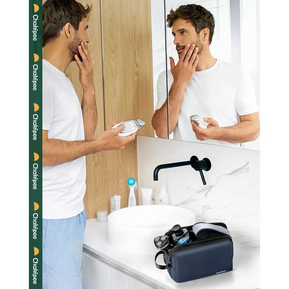 Chakipee Kulturbeutel Herren Reise Kulturtasche Waschtasche, wasserdichte Kulturtaschen, leichte Kosmetiktasche Damen mit Doppelter Reißverschlüssen, Badezimmerutensilien (Blau)