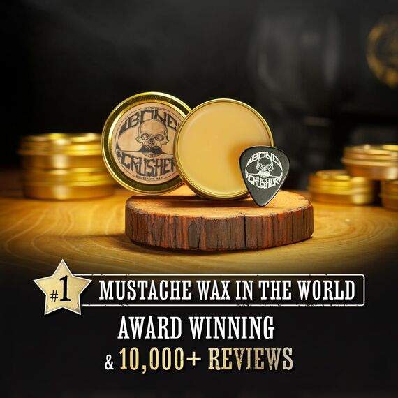 Bone Crusher Schnurrbartwachs für Herren 30 ml – Extra Starker Halt, Langanhaltendes Handlebar-Styling, Professionelles Premium Bart- und Schnurrbart Wachs – von Death Grip