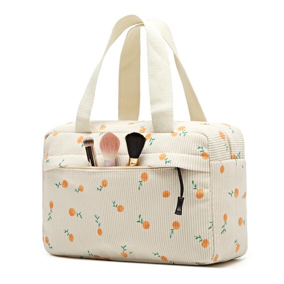 Jiliyote Kulturtasche Damen Cord Große Kosmetiktasche Kulturbeutel Kord Kosmetikbeutel Make-up Tasche Reise Kosmetikbeutel für Mädchen Damen