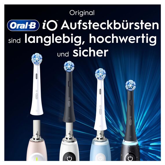 Oral-B iO Ultimative Reinigung Aufsteckbürsten — ORIGINAL Zahnbürstenaufsatz für Elektrische Oral-B iO Zahnbürsten — Bürstenköpfe, Ersatzbürsten für fortschrittliche Tiefenreinigung — Weiß, 10 Stück