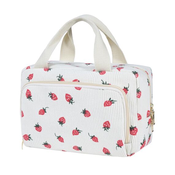 Funtlend Kulturtasche Damen Cord Kosmetiktasche kulturbeutel Kosmetik Tasche Reise Kulturbeutel Waschtasche für Travel Mädchen