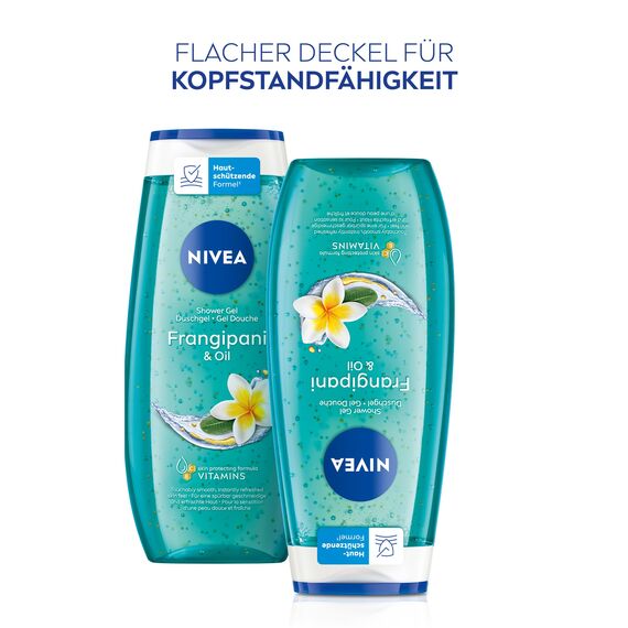 NIVEA Frangipani & Oil Duschgel, pH-hautneutrale Pflegedusche mit belebendem Duft nach Frangipaniblüte, verwöhnende Dusche mit pflegenden Ölperlen (250 ml)