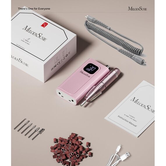 MelodySusie SC300F Professioneller Aufsteckbarer Nagelfräser, Wiederaufladbare Elektrische Nagelfeile 30000 U/min, mit LCD-Display, Verstellbarer Geschwindigkeit, für Acrylnägel Gelnägel, für Salon