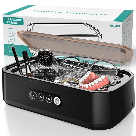 Singphere Ultraschallreinigungsgerät, 48 kHz Ultraschallreiniger, 650ml für 360° Tiefenreinigung, One-Touch-Bedienung, geeignet für die Reinigung von Gläsern, Schmuck, Zahnersatz Reinigung