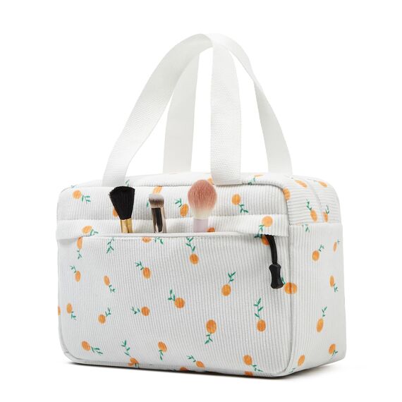 Jiliyote Kulturtasche Cord Damen Große Kosmetiktasche Kulturbeutel Tasche Kosmetikbeutel Kord Cosmetic Bag Reise Kosmetikbeutel für Travel