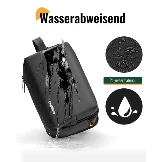 Chakipee Kulturbeutel Herren Reise Kulturtasche Waschtasche, wasserdichte Kulturtaschen, leichte Kosmetiktasche Damen mit Doppelter Reißverschlüssen, Badezimmerutensilien (Schwarz)