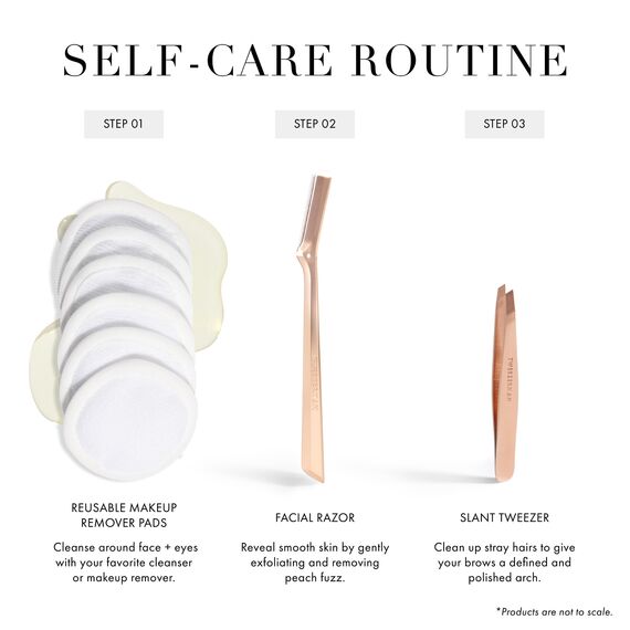 TWEEZERMAN Gesichtshaarrasierer (Präzise Haarentfernung mit Rasierklinge, rostfreier Edelstahl), Rosé Gold