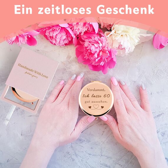 VivaJoy Geschenke Zum 60 Geburtstag Frauen - Geschenk 50 Geburtstag Frau,kompakter Make-up-Spiegel,60 Frau Geschenke Zum Geburtstage Geschenkideen Für Jubiläen, Geschenke für Frauen Zum 60