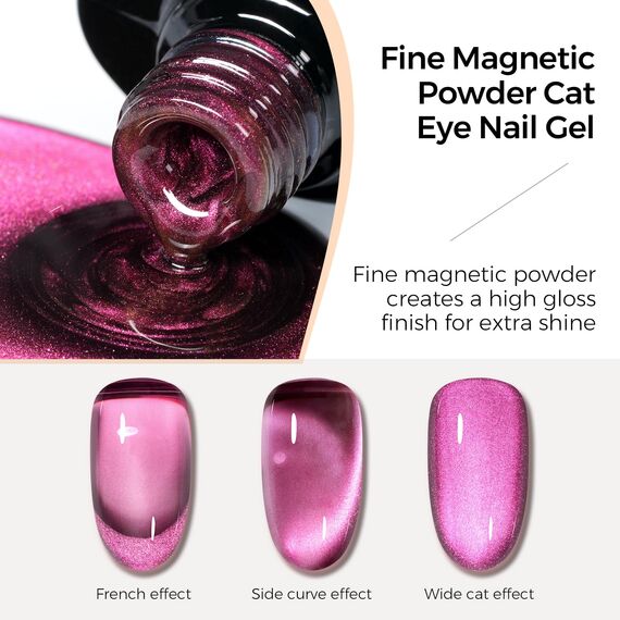 TOMICCA Cat Eyes Gel UV Nagellack mit Magnete Set, 6 Farben Violett Tiefblau Glas Kristall Gel Nägel Polish Set für Anfänger Nagelstudio DIY Home, 8ML