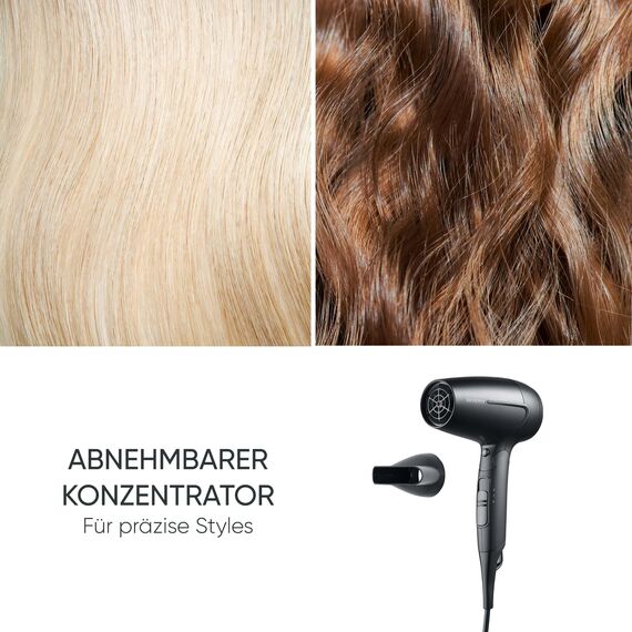 SEVERIN Reise-Haartrockner, weltweite Spannungsanpassung 110,220-240V, klappbarer Griff, Reisefön mit Kaltlufttaste, 1.600 Watt, schwarz, HT 0159