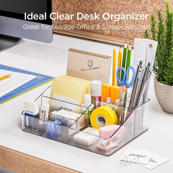 DancesCat Klarer Makeup Organisator, Transparenter Kosmetik Organisator für Lippenstifte, Hautpflege Organisator für den Waschtisch, idealer Schreibtisch Organisator für Kommode Badezimmer