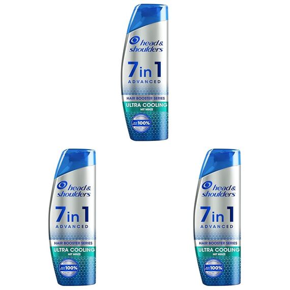 Head & Shoulders 7in1 – wirksames Anti-Schuppen-Shampoo mit Cooling-Effekt, 250 ml – klinisch bewiesen & dermatologisch getestet (Packung mit 3)