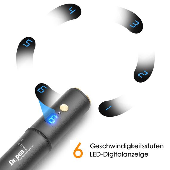 Dr. pen Ultima A8S Microneedling Pen – Innovatives Zwei-Ersatzkopf-Design: kabelgebundener Modus für langanhaltende Nutzung & drahtloser Modus ideal für Ausflüge/Reisen, mit 7 Typen Ersatzpatronen