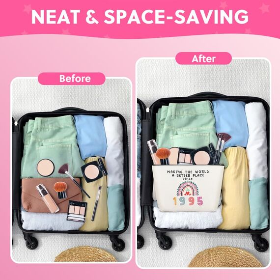 Aucuu Kosmetiktasche Damen, 13 Geburtstag Make-Up-Tasche, Schminktasche, Tragbare Makeup Bag, Mehrzweck Makeup Tasche, Geschenke für 13 Geburtstag Frauen, Tochter, Beste Freundinnen und Brautjungfern