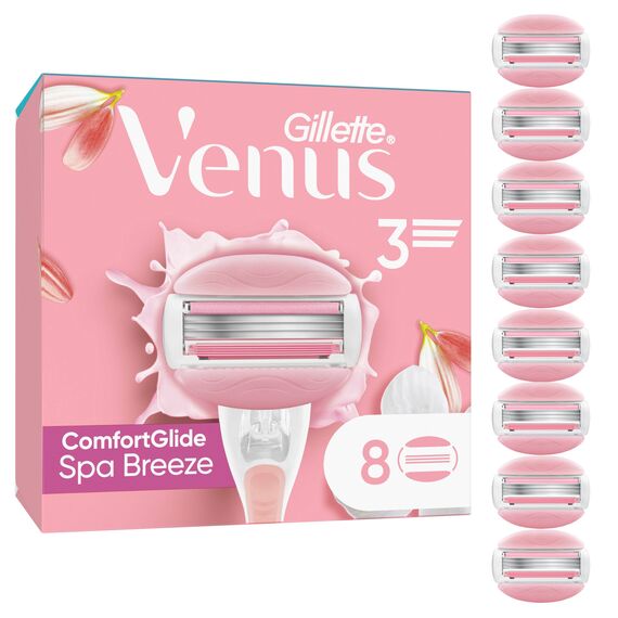 Gillette Venus ComfortGlide Spa Breeze Damenrasierklingen, 8 Ersatzklingen für Damenrasierer