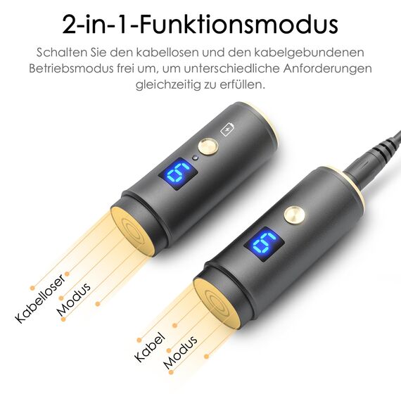 Dr. pen Ultima A8S Microneedling Pen – Innovatives Zwei-Ersatzkopf-Design: kabelgebundener Modus für langanhaltende Nutzung & drahtloser Modus ideal für Ausflüge/Reisen, mit 7 Typen Ersatzpatronen