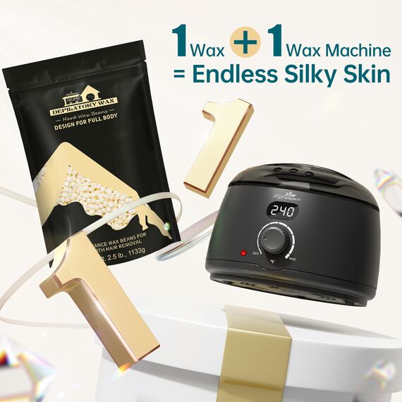 Lifestance 1133g Waxing Perlen Formuliert für Anfänger, Wachsperlen mit 10 Holzspatel für Enthaarung, Creme Wachs Haarentfernung Perlen für für Bikini - bein - achselhöhle