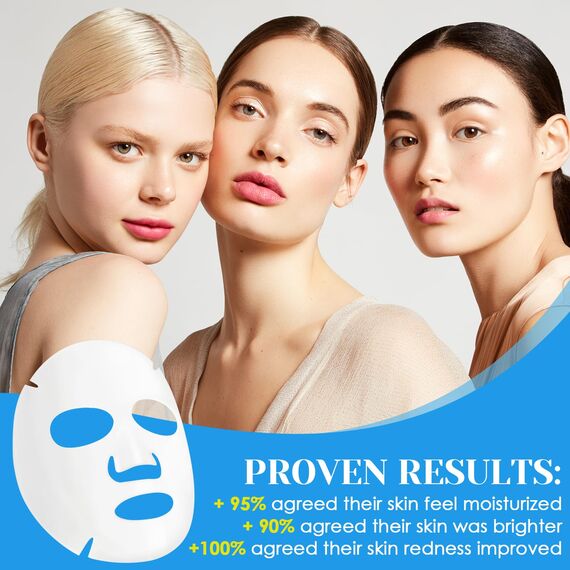 12 Stück Tuchmasken Gesicht, Daily Care Masken Gesicht, Gesichtsmasken & Gesichtskuren für Frauen, Gesichtsmaske Tuchmaske, Hydrat und Beruhigt Feuchtigkeitsmaske Gesicht für Jeden Hauttyp