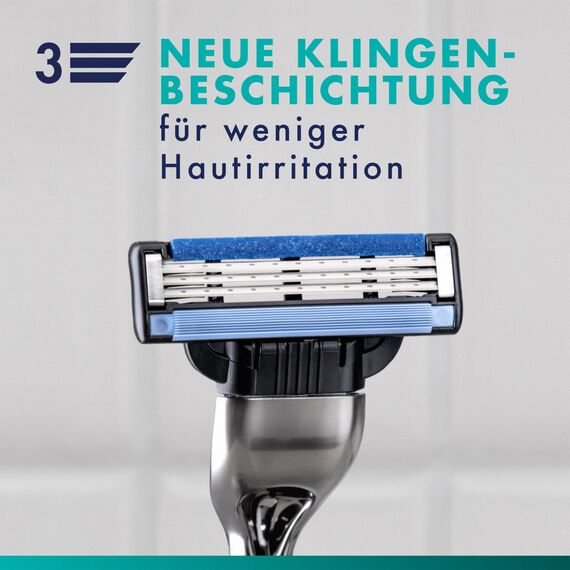 Gillette Mach3 Rasierklingen, 15 ORIGINAL Ersatzklingen, Klingen für Herren mit Gleitstreifen für ein sanftes Gleiten und NEUER Klingenbeschichtung — Inkl. Reiseschutzkappe