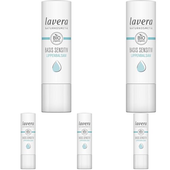 Lavera Naturkosmetik Basis Sensitiv Lippenbalsam, 4.5 g (Packung mit 5)
