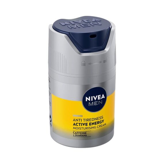 NIVEA MEN Active Energy Gesichtspflege Creme (50 ml), revitalisierende Gesichtscreme für Männer, schnell einziehende Feuchtigkeitscreme gegen Zeichen von Müdigkeit (Packung mit 5)