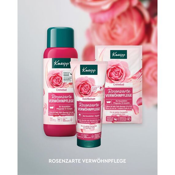 Kneipp Duschbalsam Rosenzarte Verwöhnpflege - Duschgel mit hochwertigem Extrakt aus Bio Rosenblüten & einem pflegenden Öl-Komplex schenkt ein glattes Hautgefühl und pflegt die Haut - 200ml