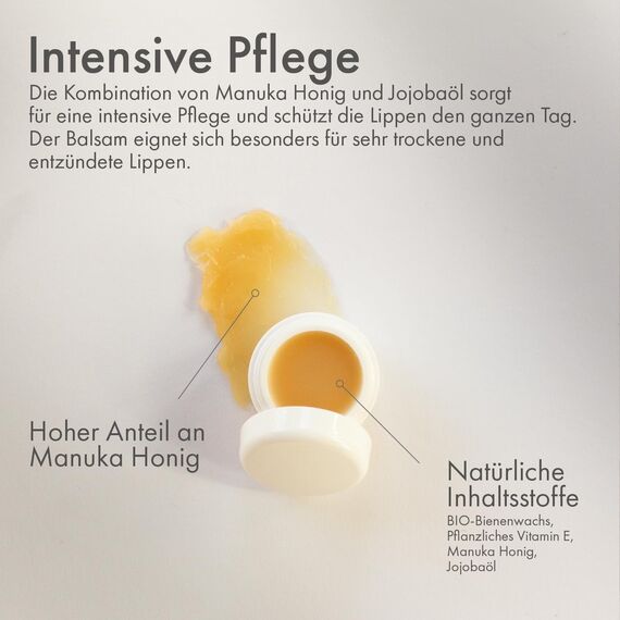 MANUKA Honig Lippenbalsam für trockene, entzündete Lippen - auch bei Herpes - 24er Display