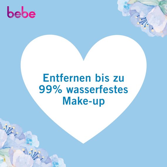 bebe Pflegende Reinigungstücher gründlich reinigende Abschminktücher mit Kokoswasser für trockene & empfindliche Haut , 6 x 25 Stück