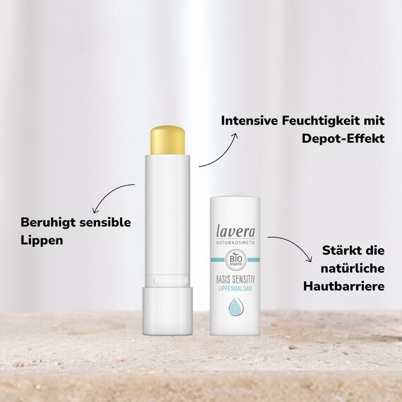 Lavera Naturkosmetik Basis Sensitiv Lippenbalsam, 4.5 g (Packung mit 5)