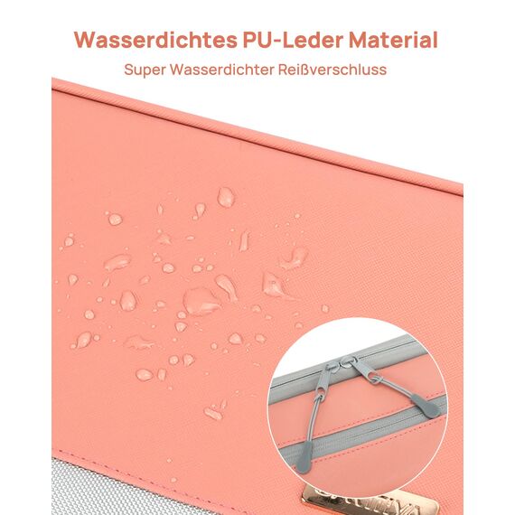 Carttiya Kulturbeutel Damen PU-Leder Kulturbeutel Reise Kosmetiktasche Wasserabweisende Waschtasche Toilettentasche Großer Stauraum Kulturtaschen Toiletry Bag (Rosa, 8.79 L)