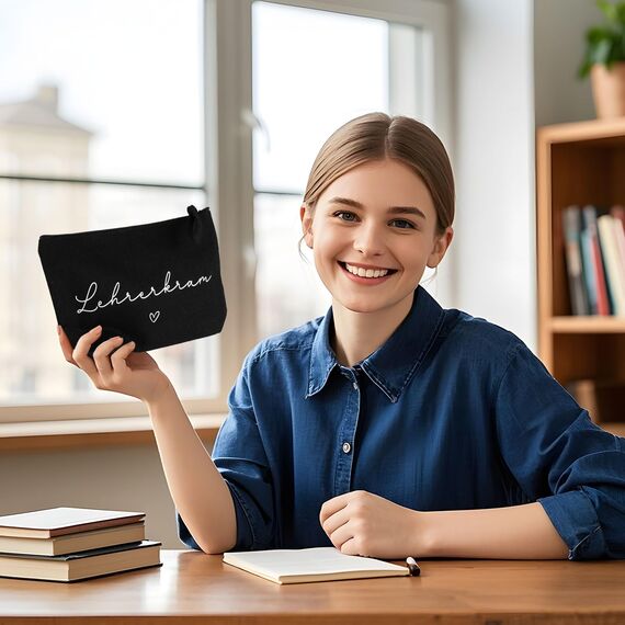 MEJOSER Lehrer Geschenk Abschiedsgeschenk Lehrerin Grundschule Abschied Weihnachten Kosmetiktasche Kulturtasche Schminktasche Kulturbeutel Lustig Lehrerkram