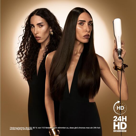 ghd chronos max Breites Glätteisen: Ideal für dickes, langes & lockiges Haar, smarter Styler, 85% größere (43 mm) Platten, schnelle Stylings, frizz-freie Ergebnisse, ohne extreme Hitzeschäden