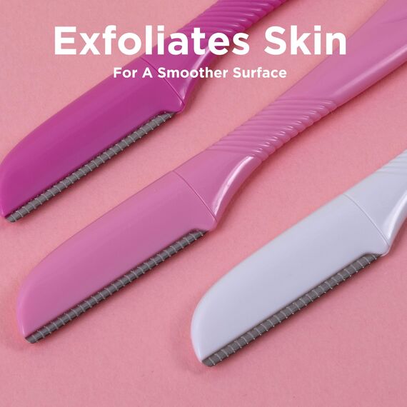 Wilkinson Sword - Intuition Augenbrauenformer für Frauen, 3 Rasierer, Gesichtshaarentferner und -trimmer, Peeling-Dermaplaning-Tool (Packung mit 2)