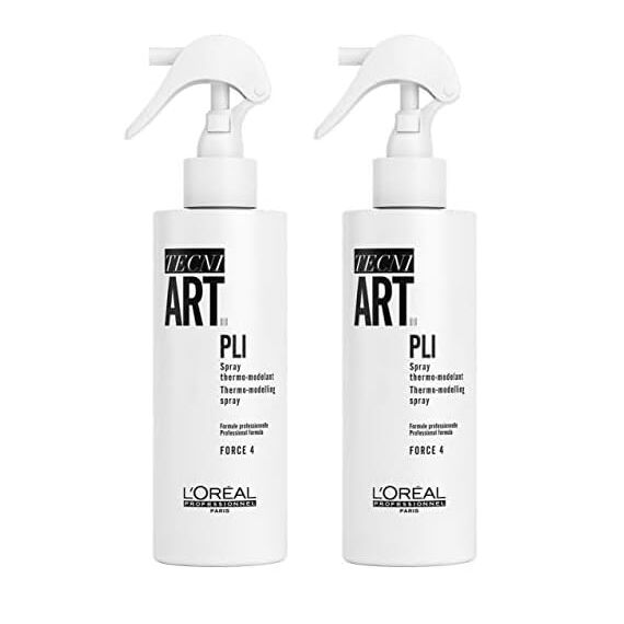 L'Oréal Professionnel Paris Tecni.ART Pli Shaper Thermo-Spray, Haarspray starker Halt, ohne Verkleben, fixiert Frisuren langanhaltend, Styling-Spray mit Hitzeschutz & Memory-Effekt, Aloe, 190 ml