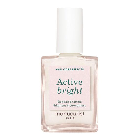 MANUCURIST Active Bright Nagellack Nagelpflege & Nagelweicher Bio-basiert - Extra starker Nagelhärter brüchige Nägel mit Farbe, weißer Nagellack - Aufhellender Nail Polish - Nagelpflegeprodukte