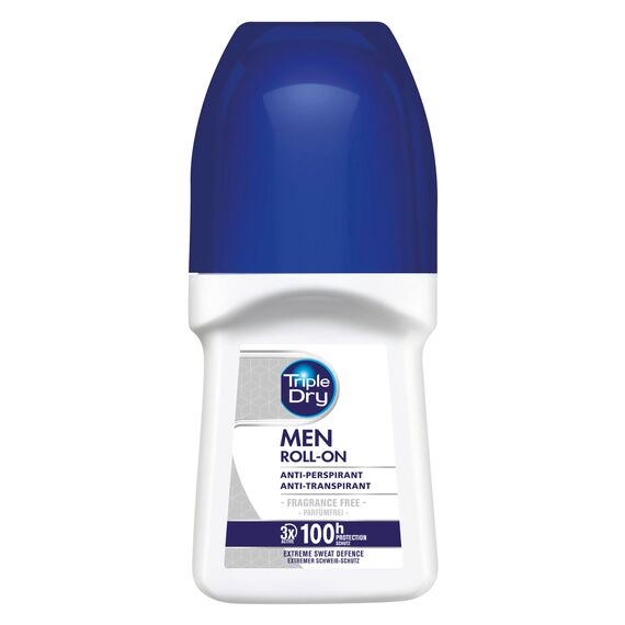 Triple Dry Anti-Transpirant Roll-On Men | Deoroller gegen starkes Schwitzen | Antibakterielles Deodorant für 100 h Schutz | Belebender Duft | For Men | 50ml