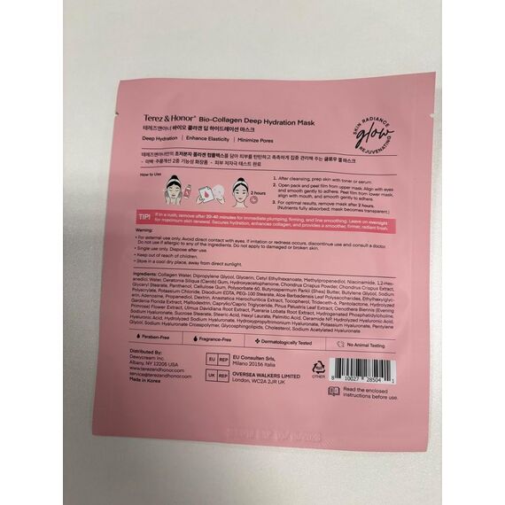 Kollagen Maske Overnight Korean Skincare: Gesichtsmaske für Feuchtigkeit Faltenreduktion & Porenverfeinerung mit Hyaluron - Real Deep Collagen Mask for Glass Skin, 4ea x 33g [Hergestellt in Korea]