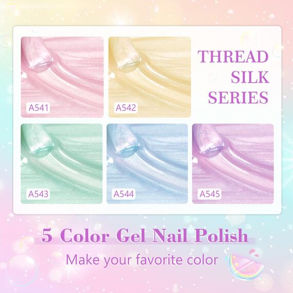 Shining She UV Nagellack Pearl Effect, 5 Farben Frühling Sommer Pastell Gel Nagellack UV, Rosa Lila Blau Grün Gelb Shimmer Mermaid nagellack Aurora Iridescent Muschel Wirbel Effek DIY, 8ML