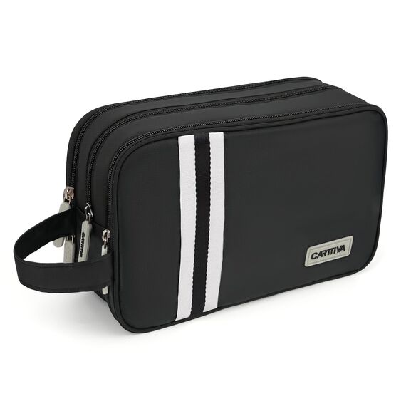 Carttiya Kulturbeutel Herren Reise Kosmetiktasche Wasserabweisende Waschtasche Toilettentasche Makeup Cosmetic Bag Waschbeutel Großer Stauraum Kulturtaschen Toiletry Bag (Schwarz, 5.51L)