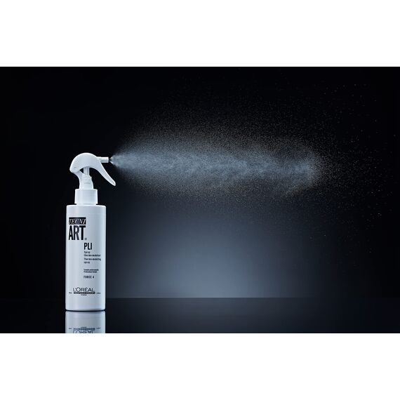 L'Oréal Professionnel Paris Tecni.ART Pli Shaper Thermo-Spray, Haarspray starker Halt, ohne Verkleben, fixiert Frisuren langanhaltend, Styling-Spray mit Hitzeschutz & Memory-Effekt, Aloe, 190 ml