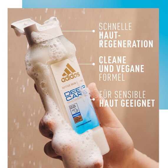 adidas Deep Care Duschgel, pflegt mit nährendem Feuchtigkeitskomplex, 250 ml (Packung mit 5)